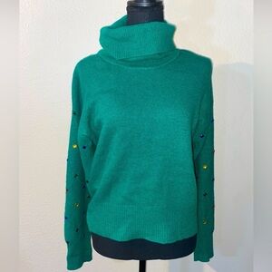 VINTAGE Richard and Company Sweater Womens M Wool Angora Turtleneck Geometric